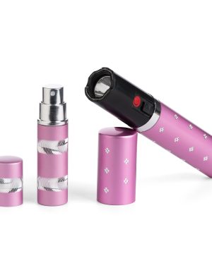 PEPPER SPRAY AND STUN GUN COMBO WITH RECHARGEABLE FLASHLIGHT