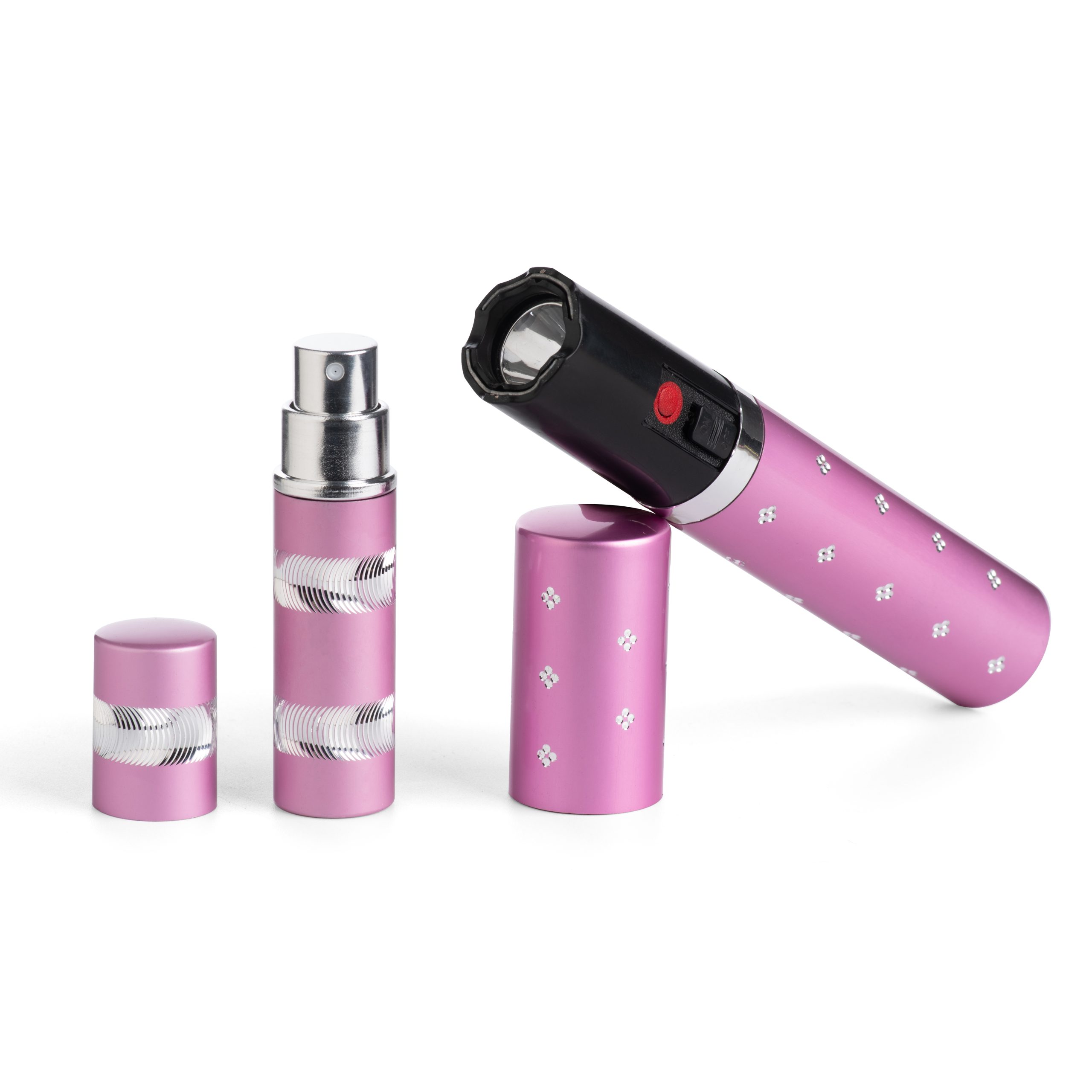 PEPPER SPRAY AND STUN GUN COMBO WITH RECHARGEABLE FLASHLIGHT