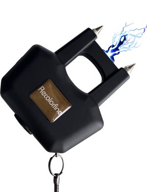 RECOLORFINE Stun Gun with Safety Switch for Men for Women Self Defense,Rechargeable Stun Guns