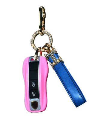 Mini Pink Stun Gun with LED Flashlight and Wrist Strap,  Porsche Car Key Stun Guns, Unique Key fob Design